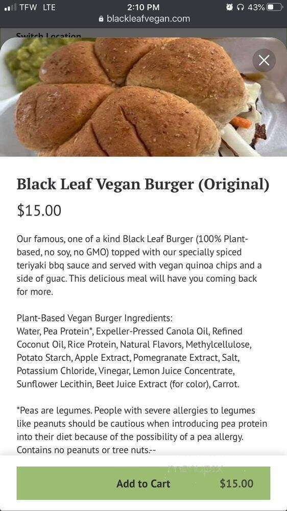 Black Leaf Vegan Cafe - Indianapolis, IN