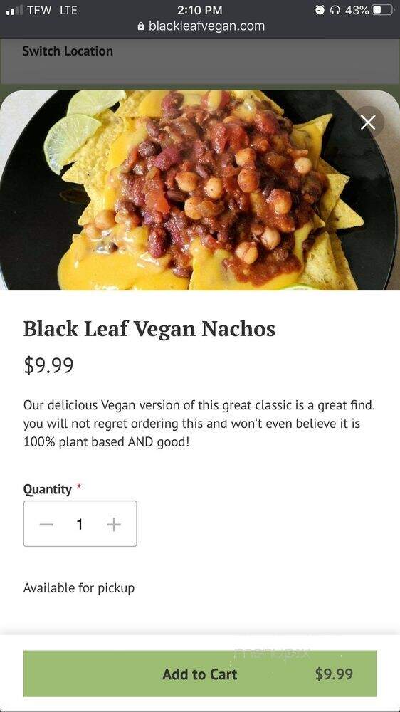 Black Leaf Vegan Cafe - Indianapolis, IN
