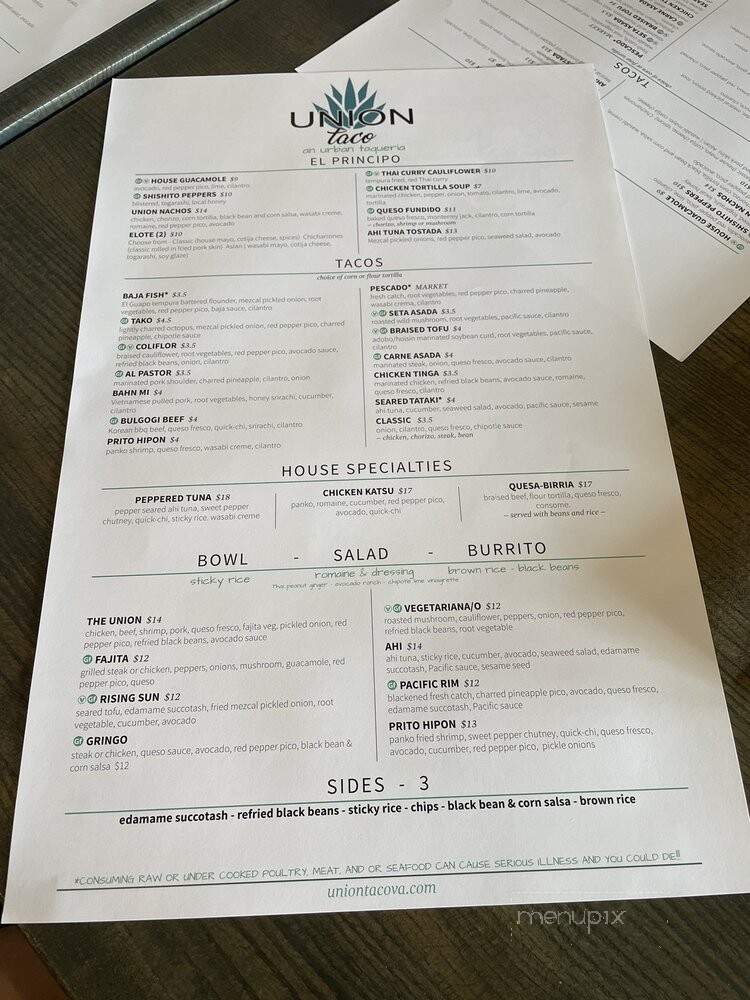 Union Taco - Norfolk, VA menu_pic