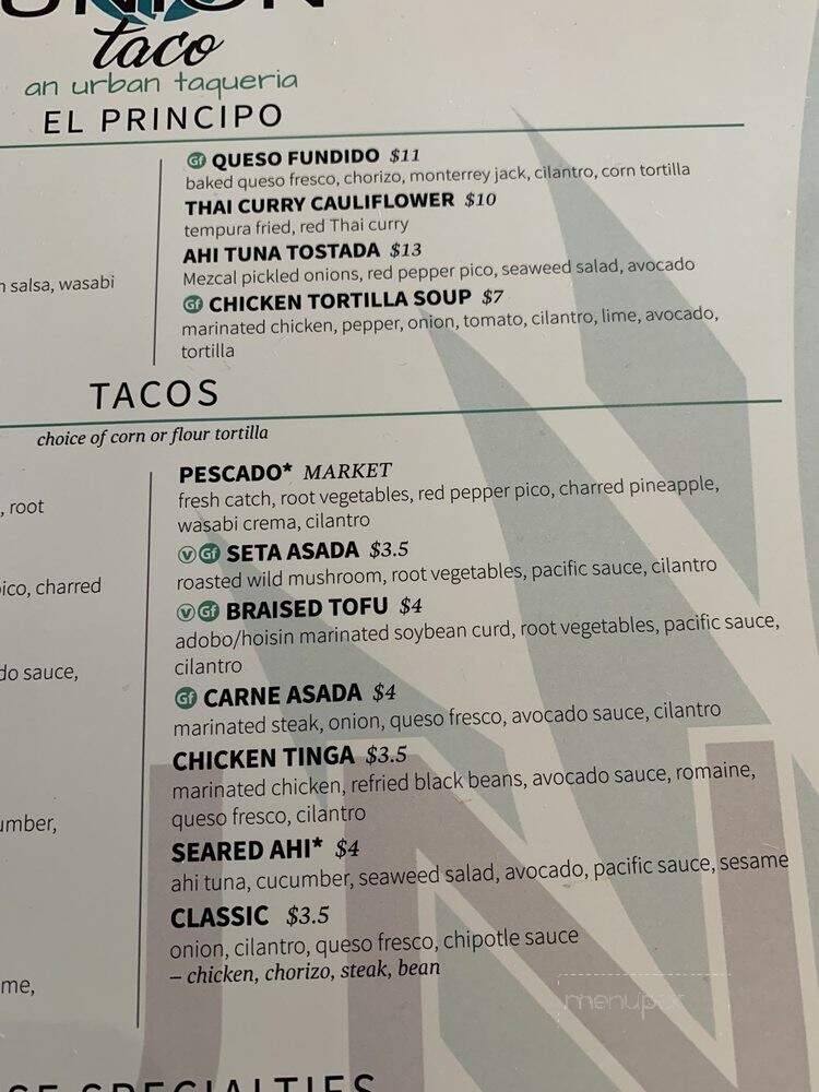 Union Taco - Norfolk, VA menu_pic