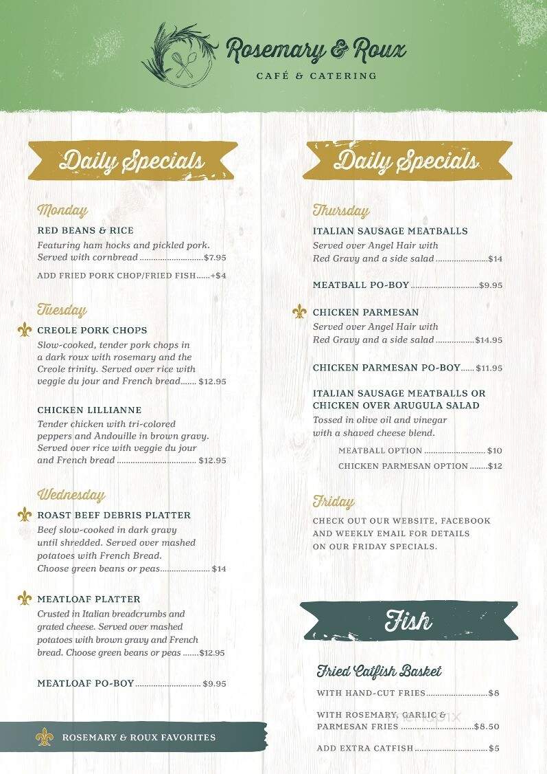 Rosemary & Roux - River Ridge, LA menu_pic