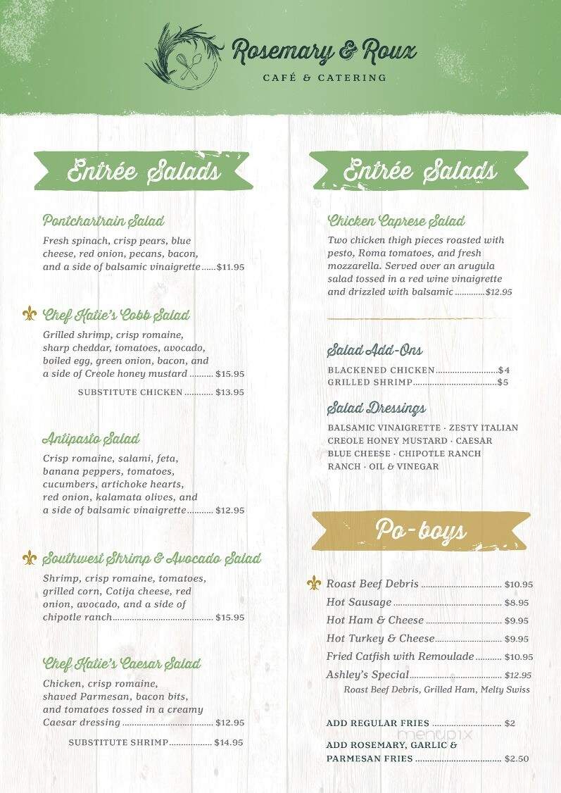 Rosemary & Roux - River Ridge, LA menu_pic