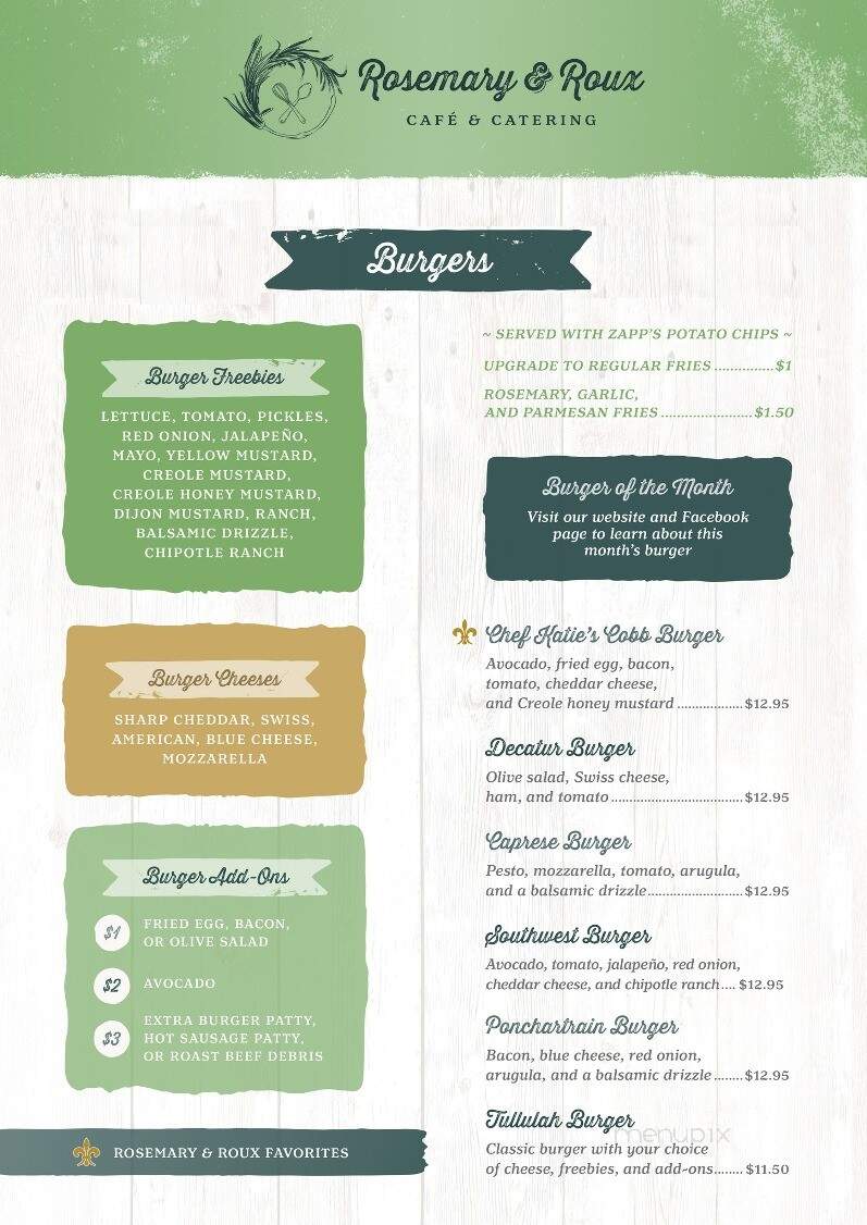 Rosemary & Roux - River Ridge, LA menu_pic