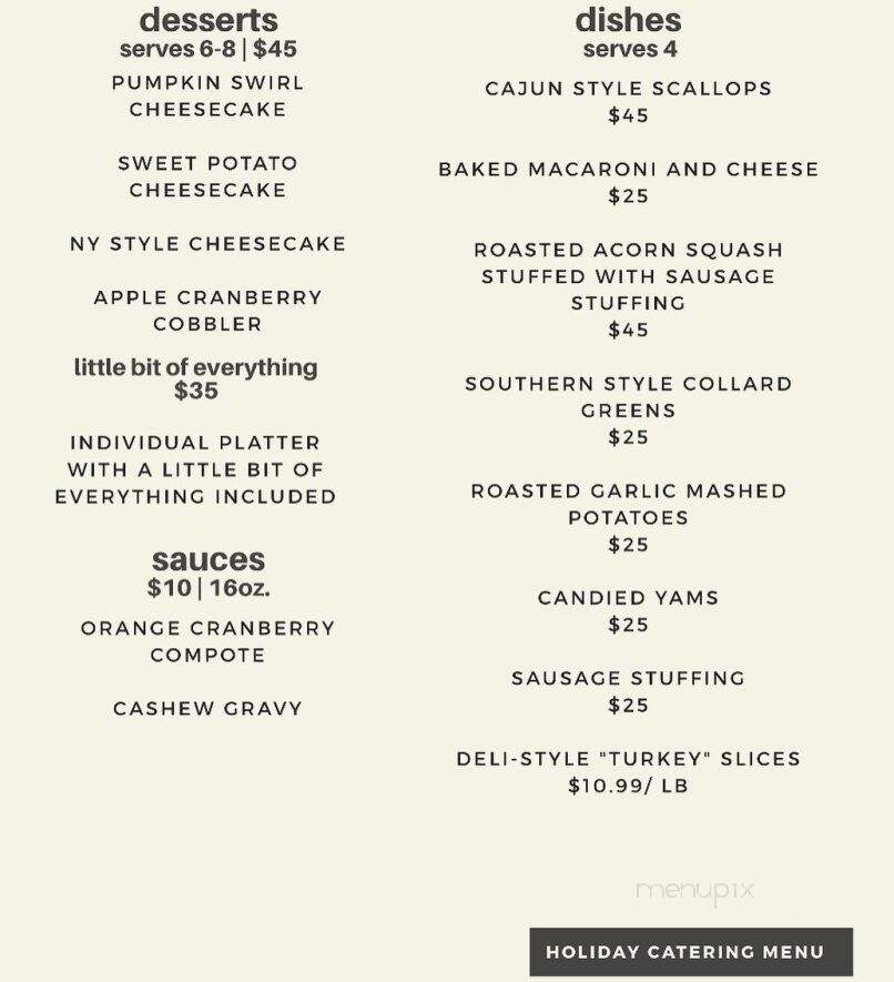 The Vegan Nest Cafe - Clinton, MA menu_pic
