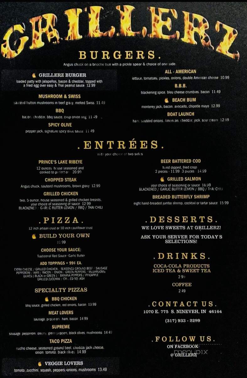 Grillerz - Nineveh, IN menu_pic
