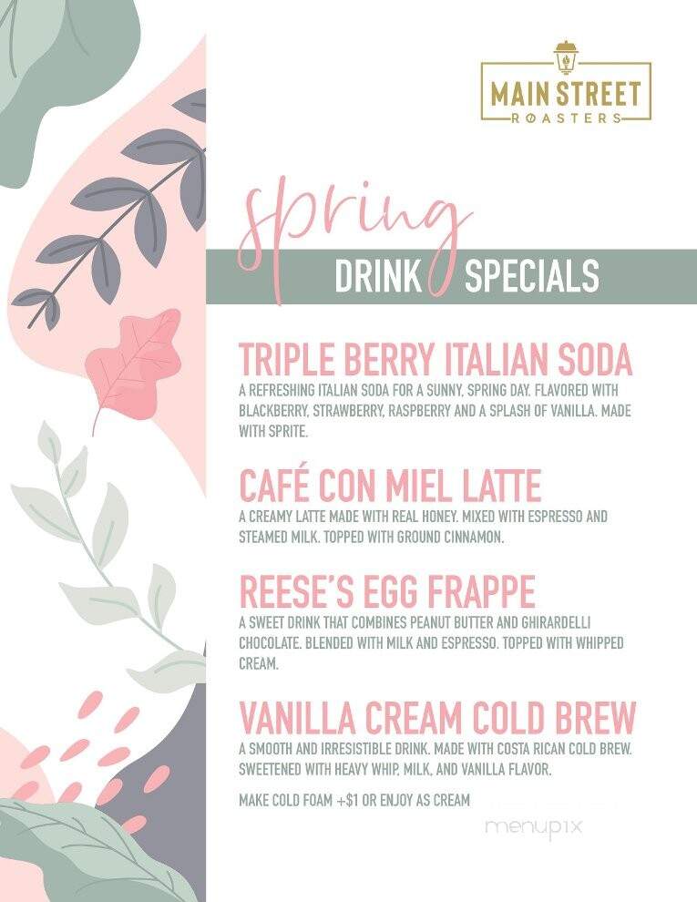 Main St Coffee House - Nappanee, IN menu_pic