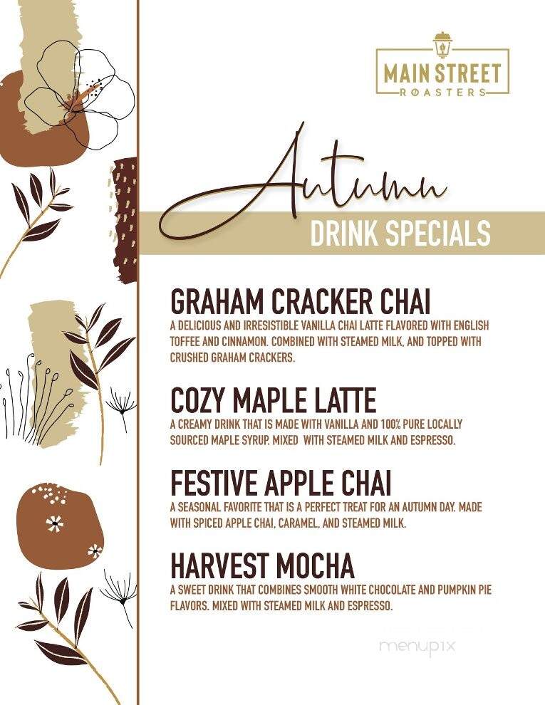 Main St Coffee House - Nappanee, IN menu_pic