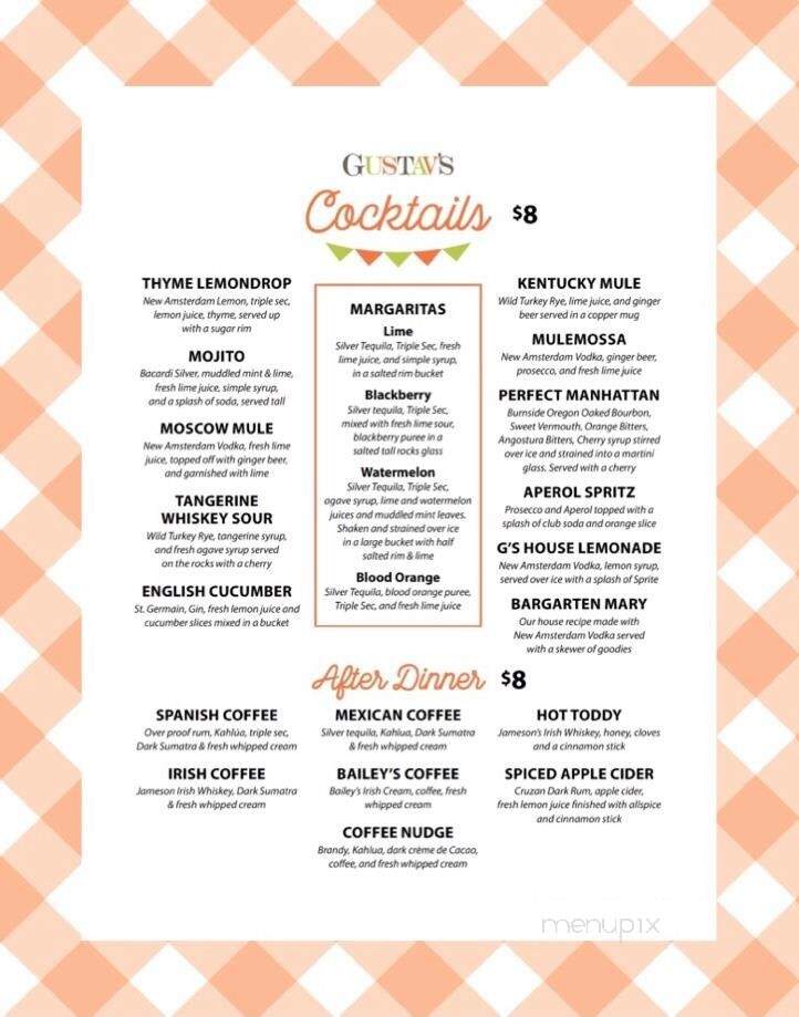 Menu of Gustav's German Pub & Grill in Clackamas, OR 97015