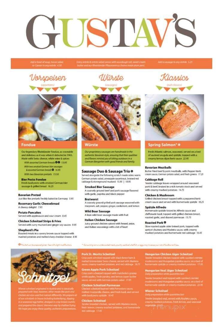 Menu of Gustav's German Pub & Grill in Clackamas, OR 97015