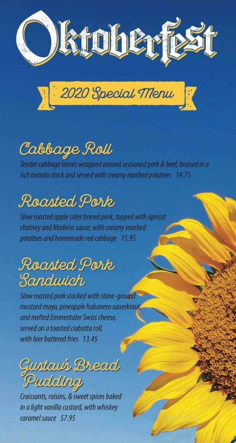 Menu of Gustav's German Pub & Grill in Clackamas, OR 97015