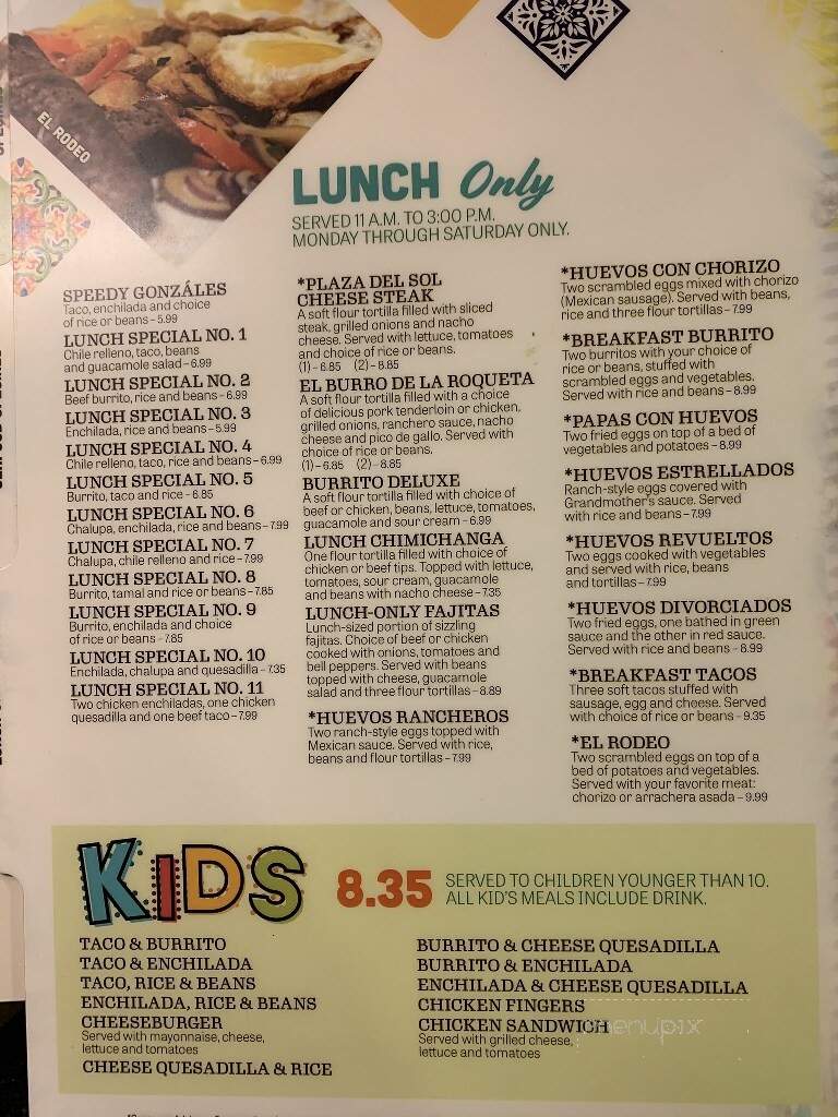 Dos Amigos - Lenoir, NC menu_pic