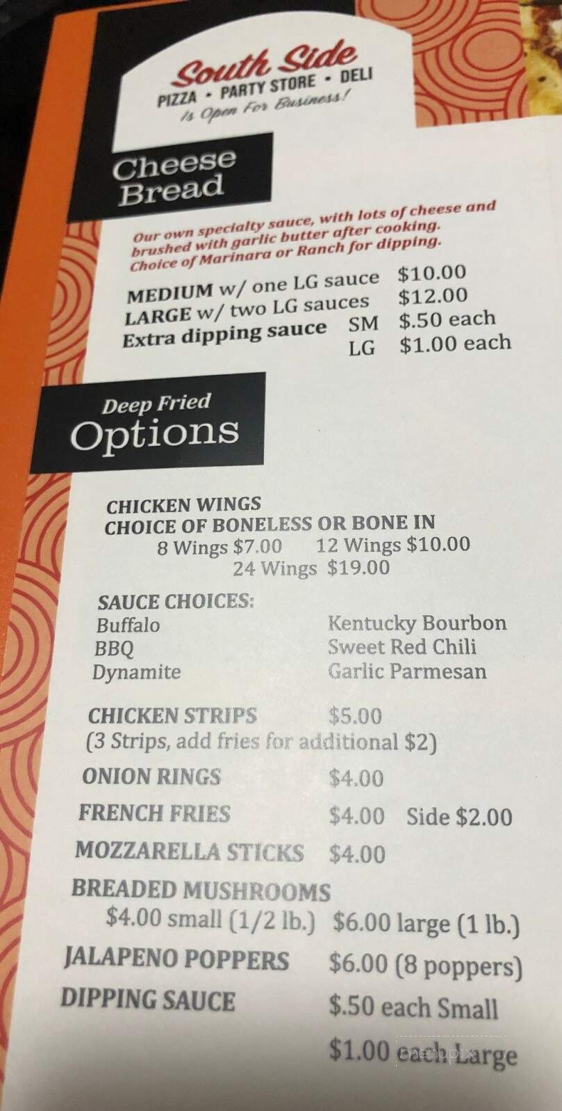 South-Side Party Store - Sandusky, MI menu_pic