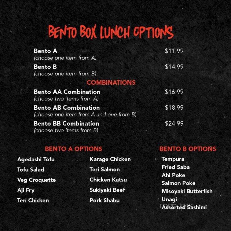 Shokudo Japanese Restaurant - Honolulu, HI menu_pic