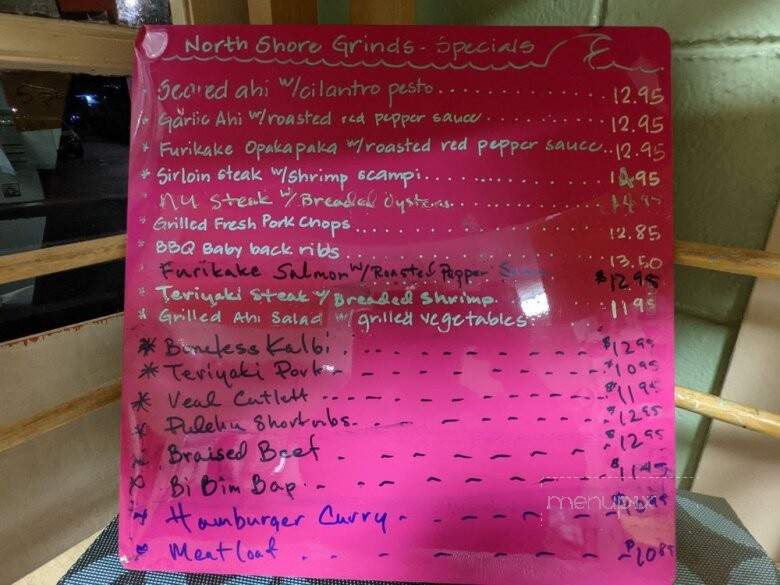 North Shore Grinds - Honolulu, HI menu_pic