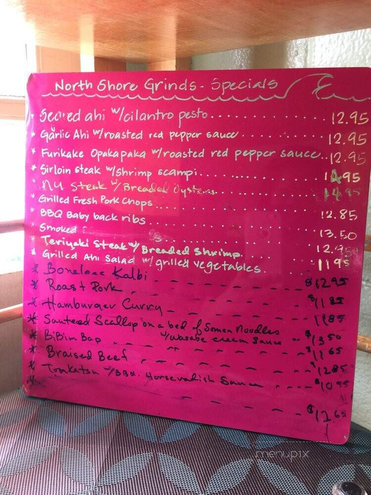 North Shore Grinds - Honolulu, HI menu_pic