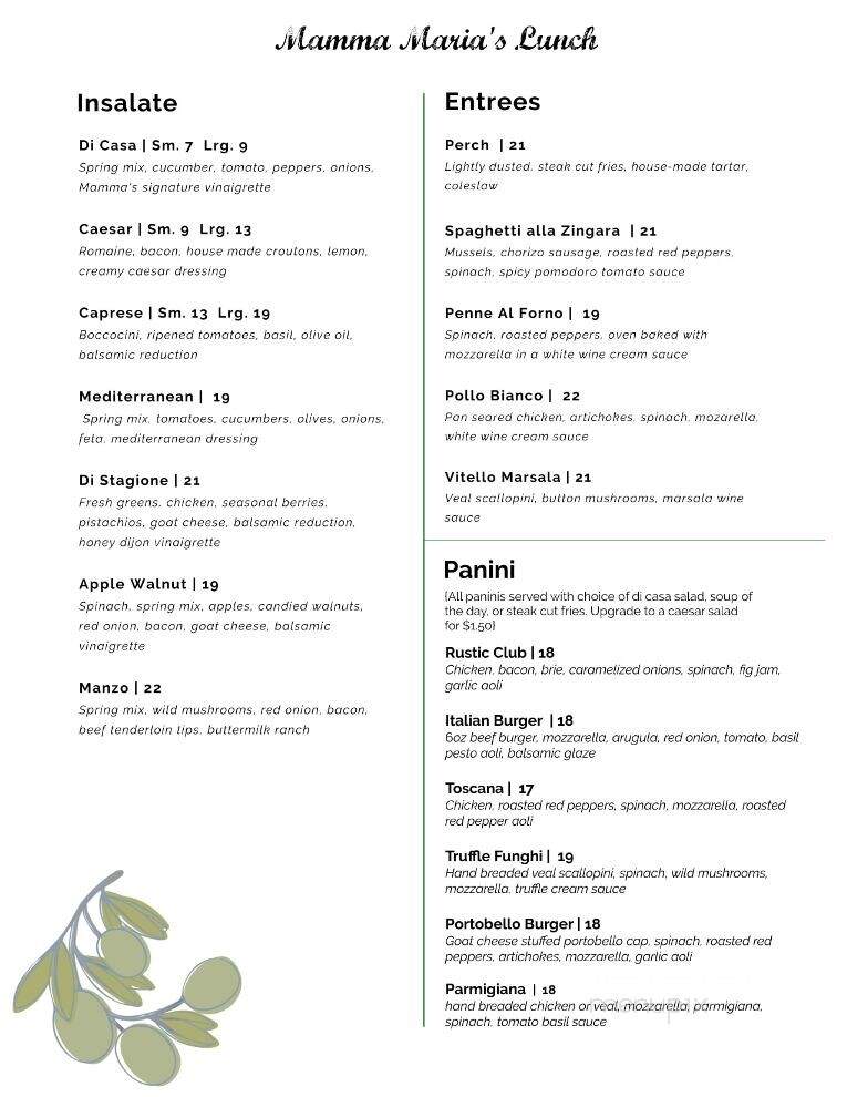 Mamma Maria's Ristorante - Chatham-Kent, ON menu_pic