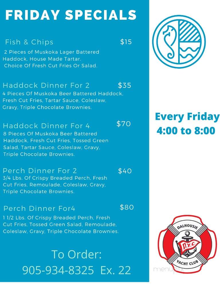 Dalhousie Yacht Club - Saint Catharines, ON menu_pic