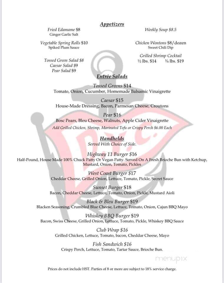 Dalhousie Yacht Club - Saint Catharines, ON menu_pic