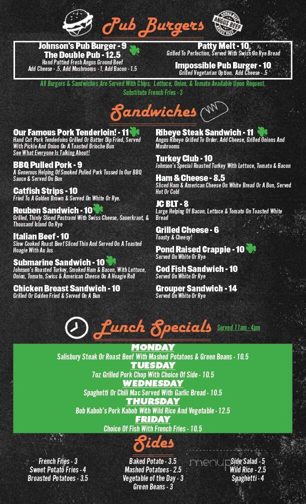 Johnson's Corner Restaurant - Alton, IL menu_pic