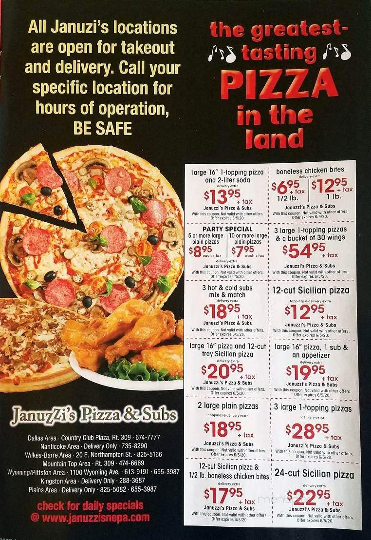 Januzzi's Pizza - Dallas, PA menu_pic