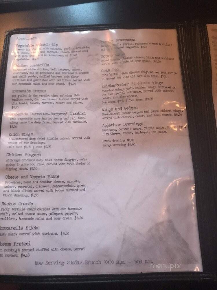 Knickerbocker Tavern - Altoona, PA menu_pic