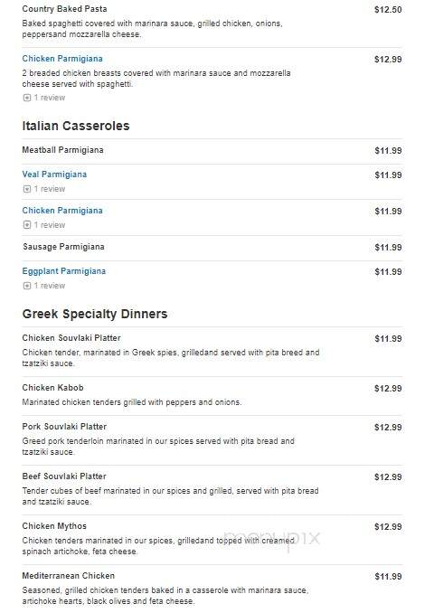 Mythos Restaurant - Taylors, SC menu_pic