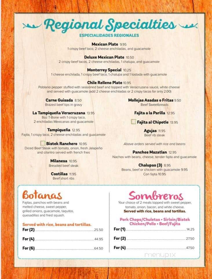 El Rancho Grande Restaurant - San Juan, TX menu_pic