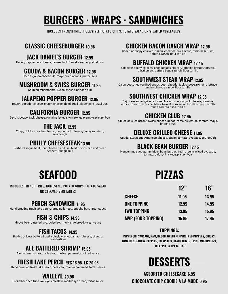 Timeout Sports Bar & Grill - Manitowoc, WI menu_pic