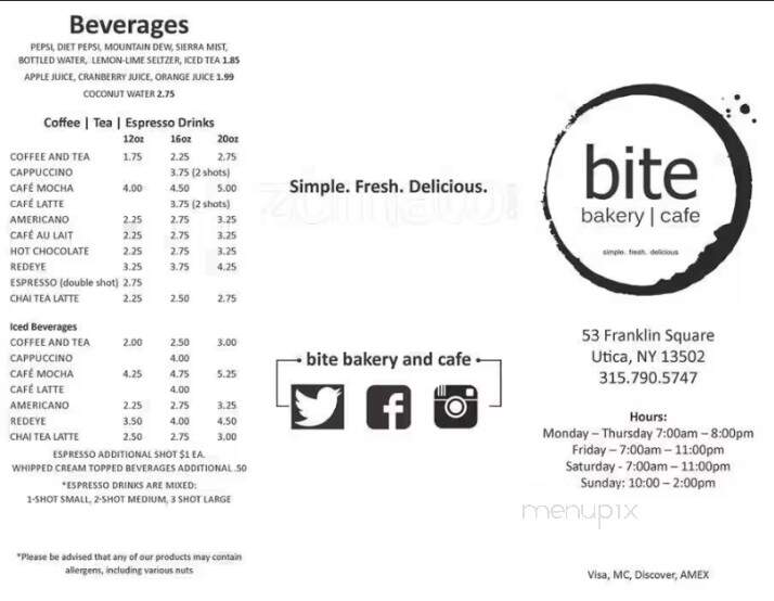 Bite Bakery & Cafe - Utica, NY menu_pic