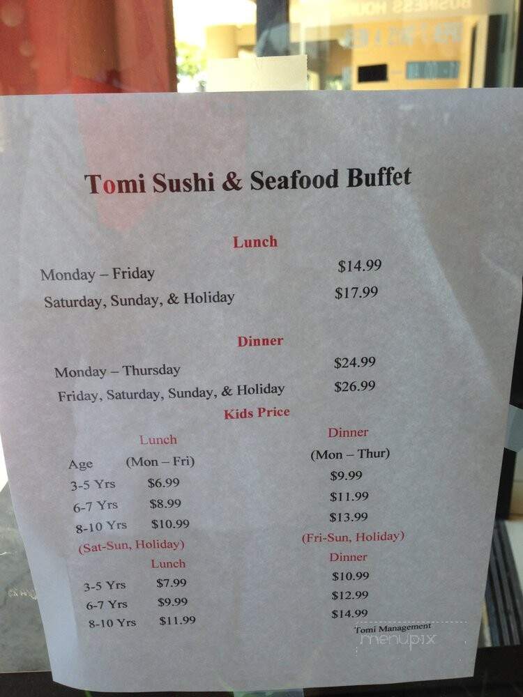 Tomi Sushi & Seafood Buffet - Union City, CA