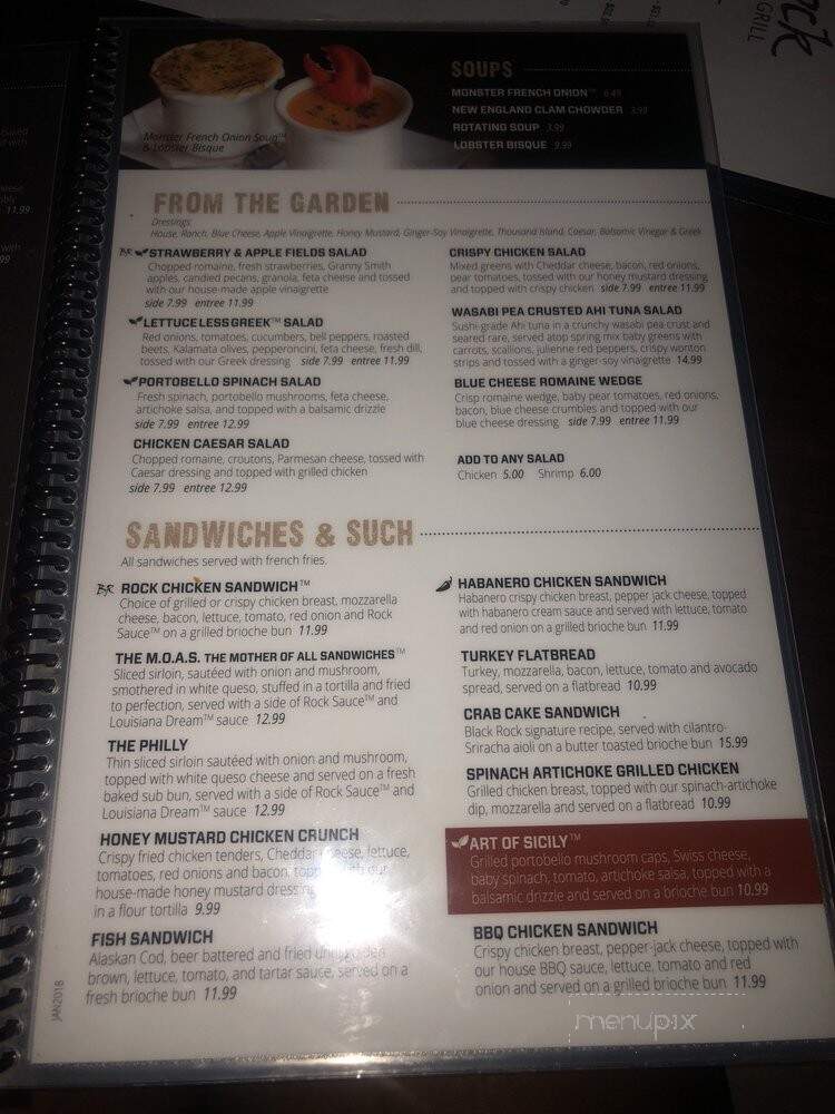 Black Rock Bar & Grill - Tampa, FL menu_pic