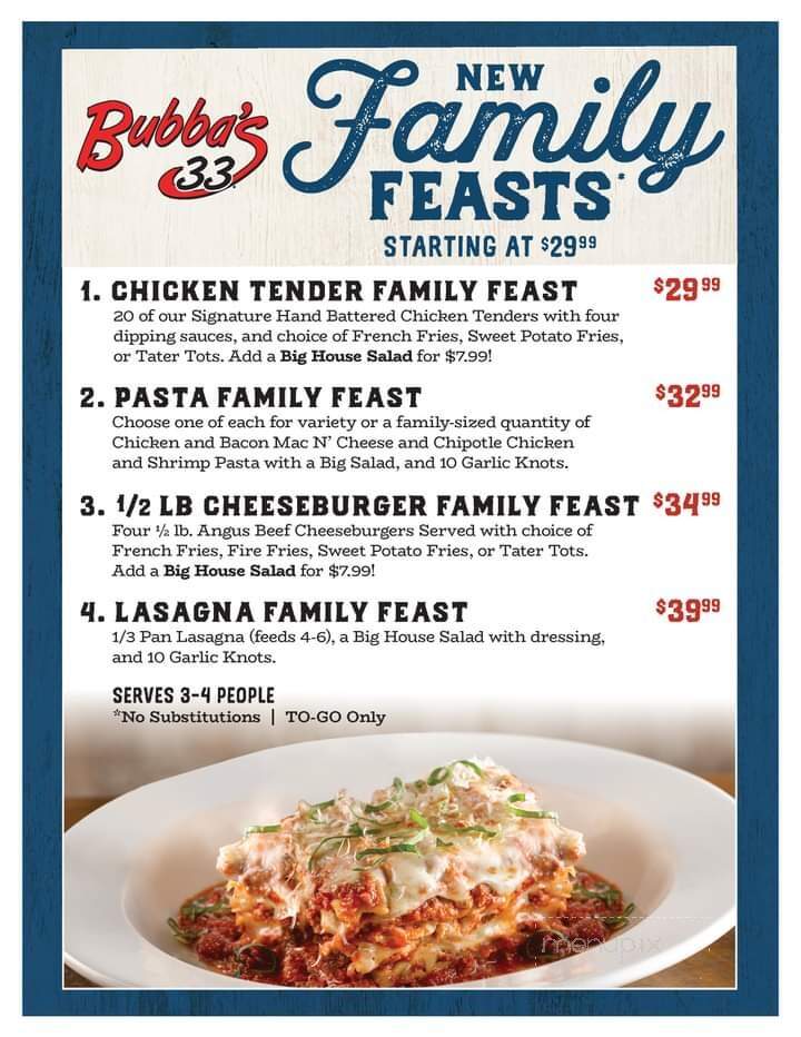 Bubbas 33 - Chesapeake, VA menu_pic