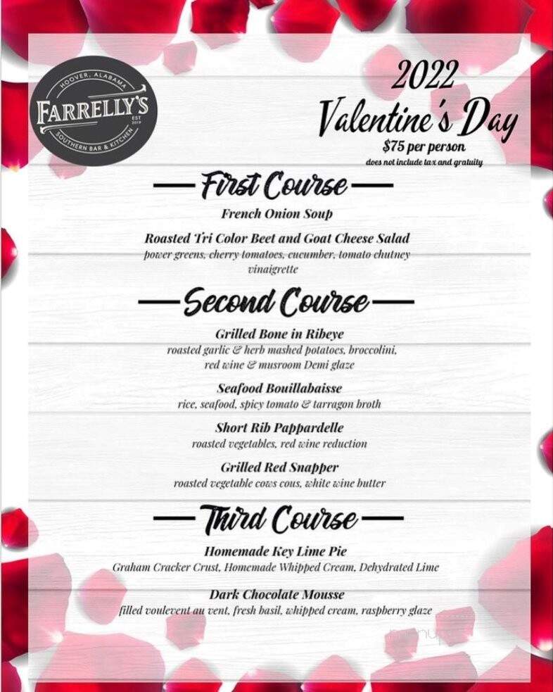 Farrelly's Southern Bar & Kitchen - Hoover, AL menu_pic