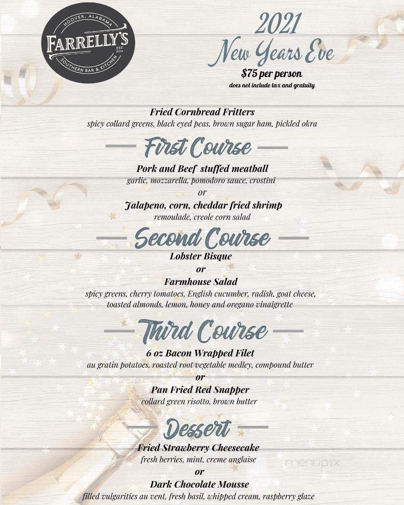 Farrelly's Southern Bar & Kitchen - Hoover, AL menu_pic