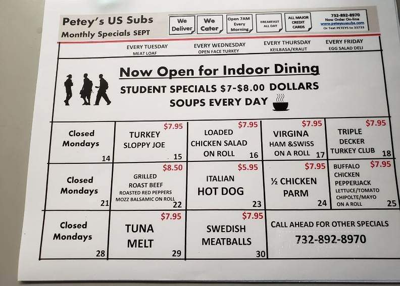 Petey's U.S. SUBS - Point Pleasant, NJ menu_pic