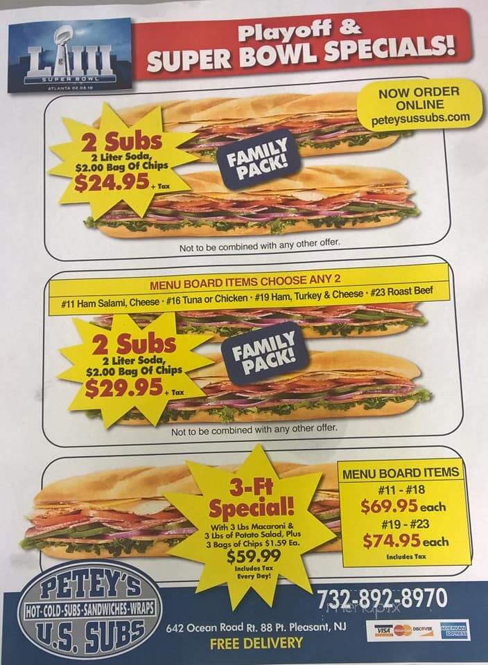 Petey's U.S. SUBS - Point Pleasant, NJ menu_pic