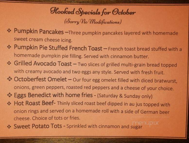 Hooked on Breakfast - Ocean City, NJ menu_pic