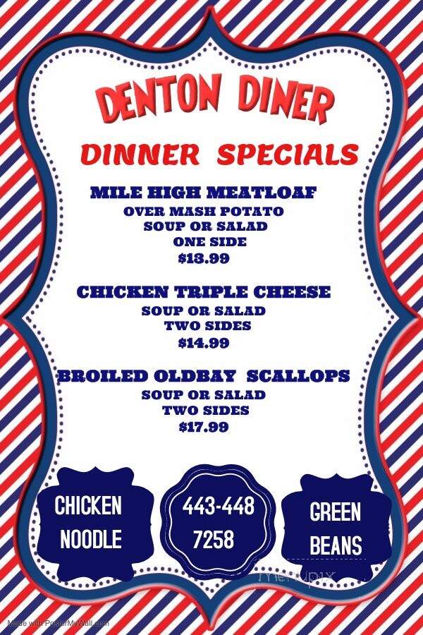 Denton Diner - Denton, MD menu_pic
