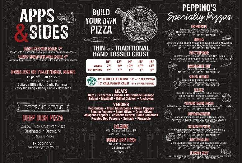 Peppino's Pizza - Zelienople, PA menu_pic