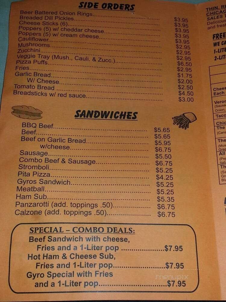 Verona Pizza - Hammond, IN menu_pic