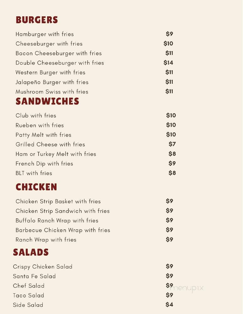 Frontier Restaurant & Bar - Crawford, NE menu_pic