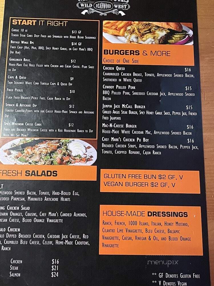 Mavericks Steaks & Cocktails - Deadwood, SD menu_pic