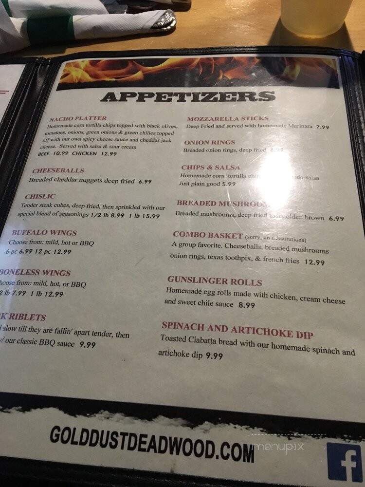 Mavericks Steaks & Cocktails - Deadwood, SD menu_pic