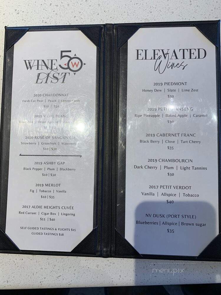 50 West Vineyard - Middleburg, VA menu_pic