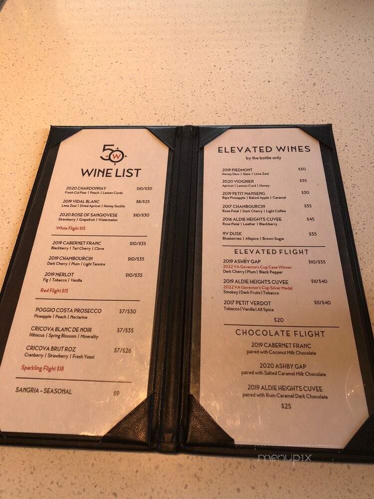 50 West Vineyard - Middleburg, VA menu_pic