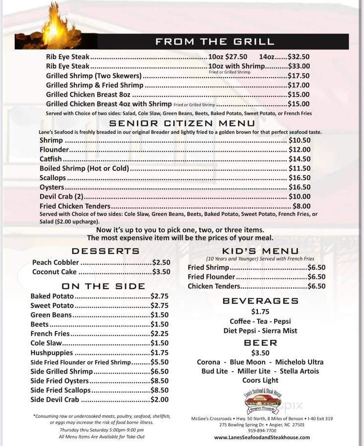 Gregory Vineyards - Angier, NC menu_pic