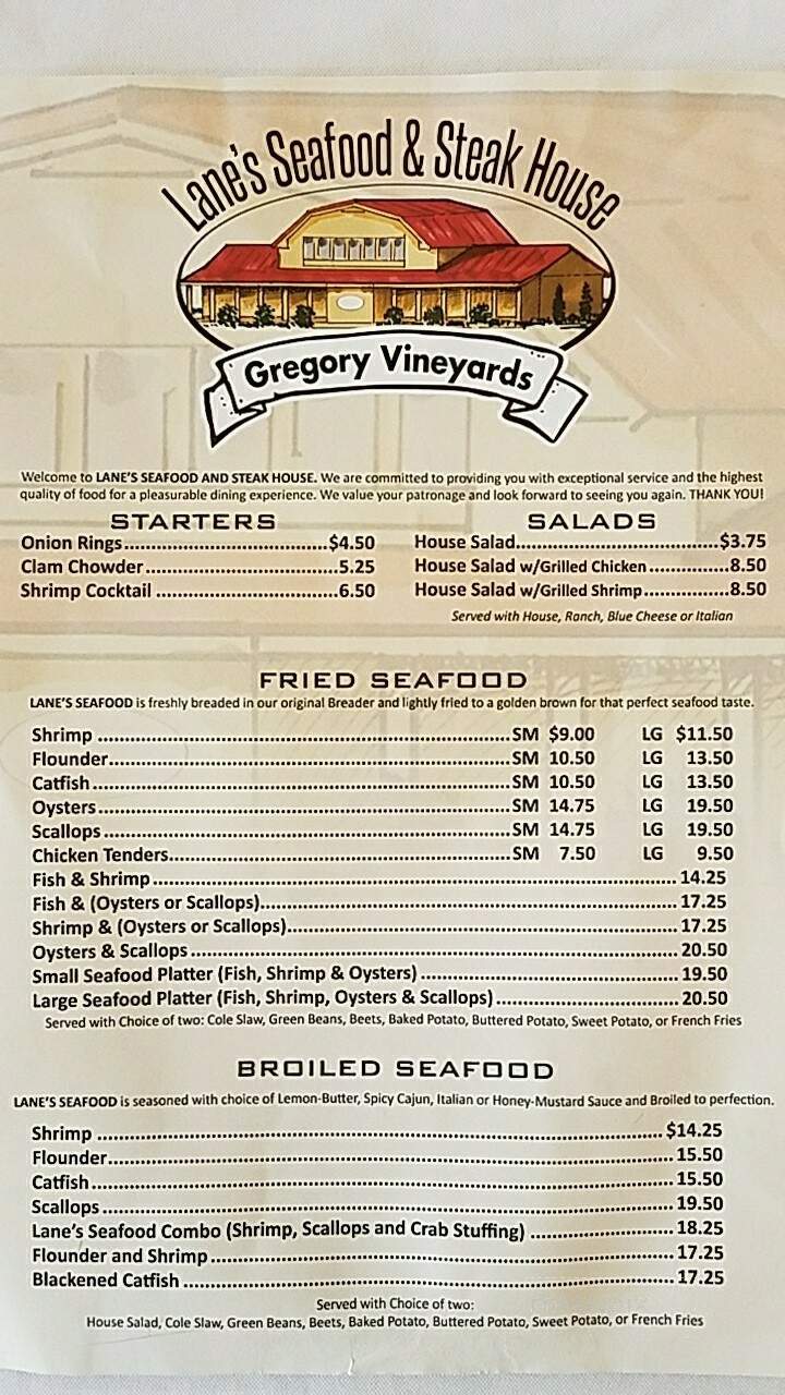 Gregory Vineyards - Angier, NC menu_pic