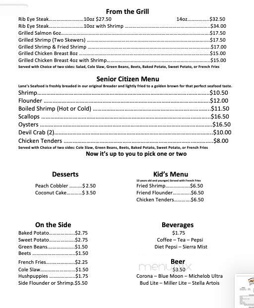 Gregory Vineyards - Angier, NC menu_pic