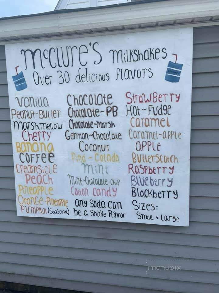 McClure's Restaurant - Middleport, OH menu_pic
