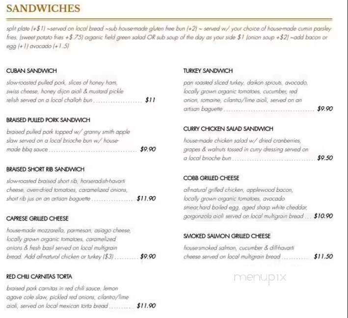 Harvest Restaurant - Oro Valley, AZ menu_pic
